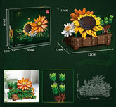 Flower Ivy Bonsai Sunflower Plant Model Creative Decoration Building Block Plastic Toy Gift for Girls Kids Boys